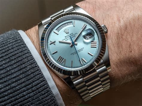 rolex platinum baby blue|rolex presidential platinum price.